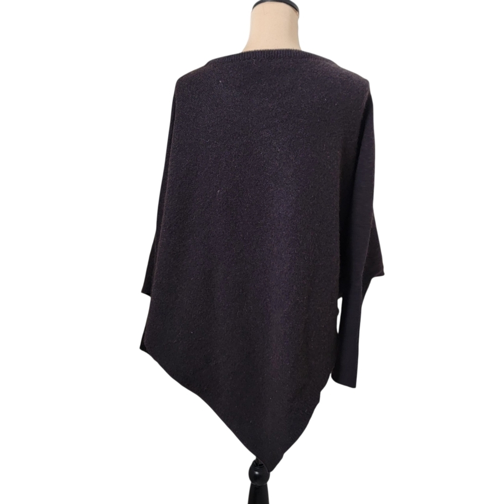 Inhabit Size S Yak Merino Wool Gray Asymmetric Sweater Poncho Cozy Quiet Luxury - Picture 4 of 11